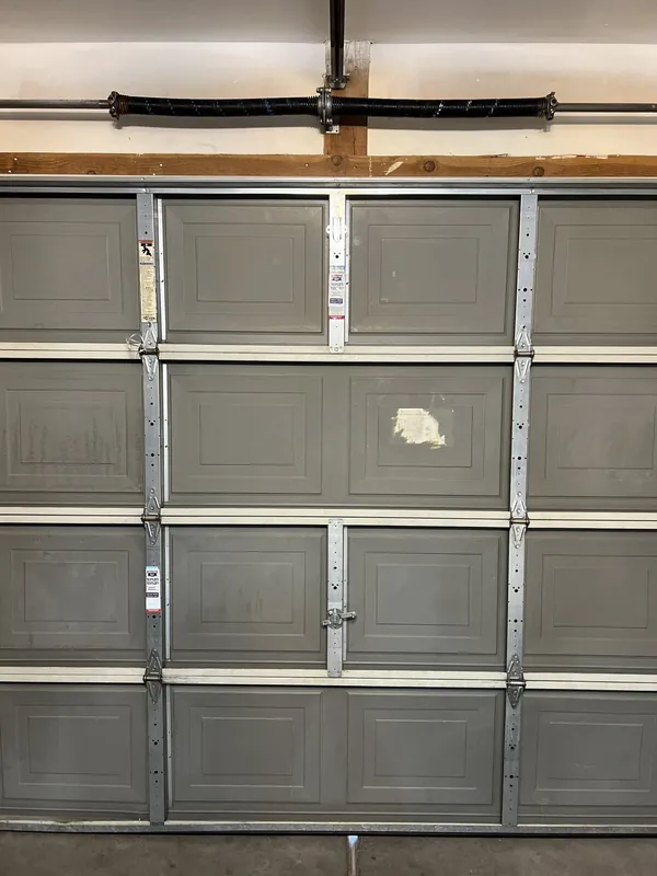 Interior of a newly installed garage door