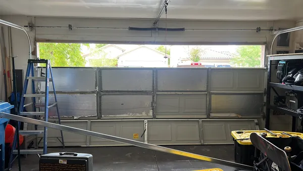 Completed interior garage door install