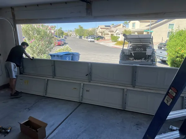 Installing a new garage door on a valley home
